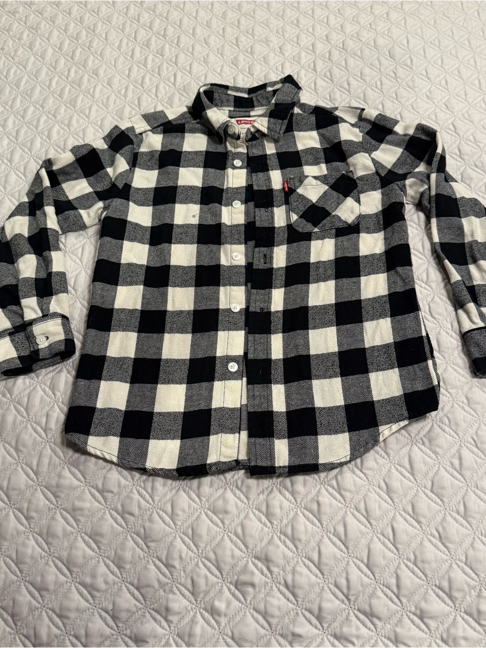Levi's Black & White Checkered Kids Button-Down Shirt